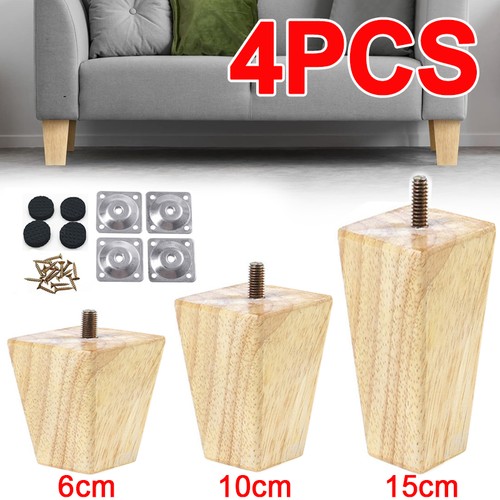Set wooden legs square - 4,