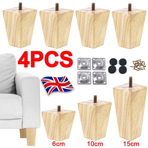 Set wooden legs square - 4,