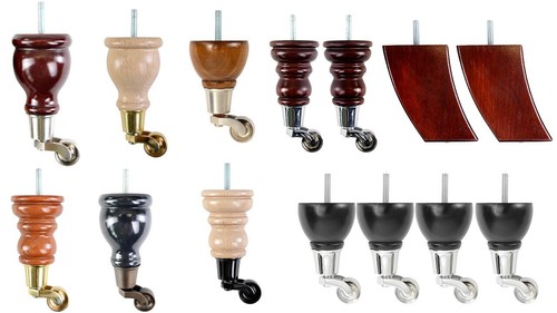 Wooden legs with castors - 4,