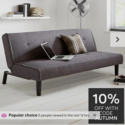 Grey fabric convertible sofa - grey,
