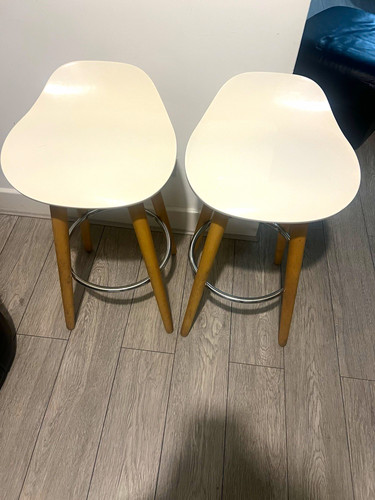 Set white bar stools - bar,