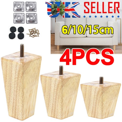 Set wooden legs square - 4,