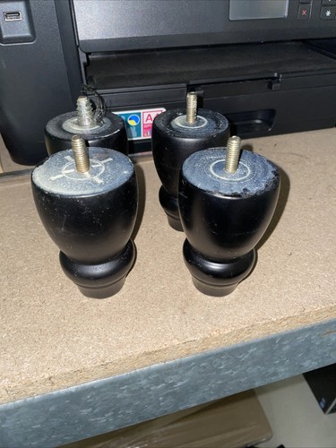 Black wooden turned bun - x, 4