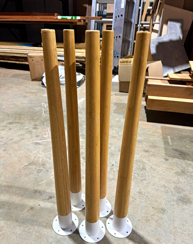 Round wooden table legs set - wooden,